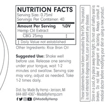 Load image into Gallery viewer, Made by Hemp: CBG Oil Tincture (1000mg)
