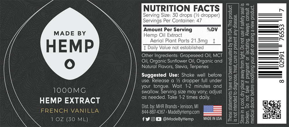 Hemp Extract | French Vanilla